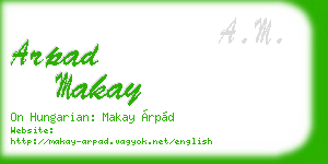 arpad makay business card